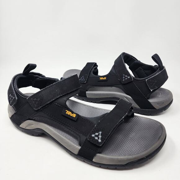 Teva Sandals Men 9 Meacham Black Sport Shoes 3 Adjustable Straps 1110392 - Picture 2 of 10